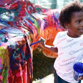 child painting color statue