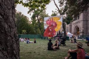 rooster mural